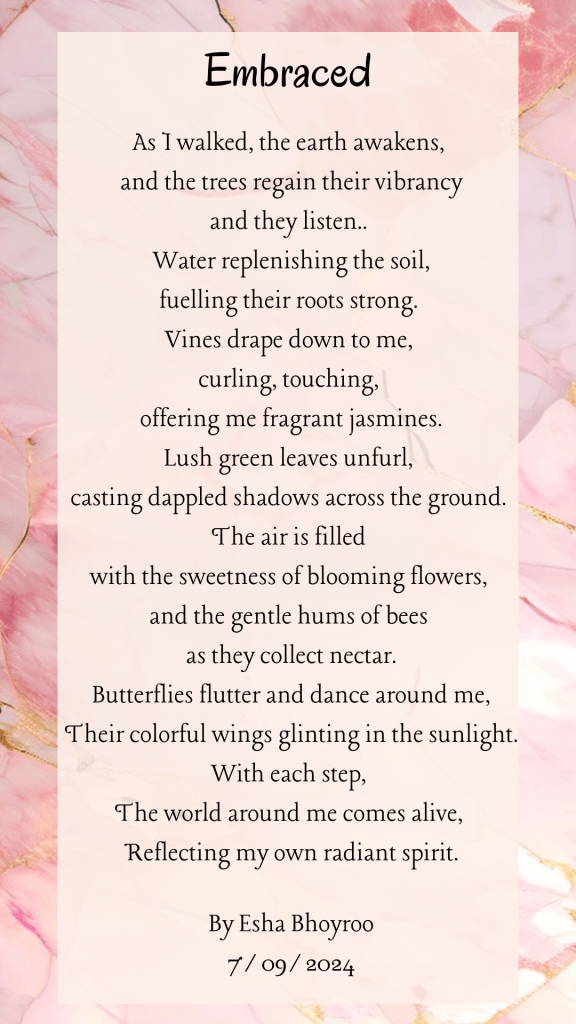 Poem: Embraced by Esha Bhoyroo